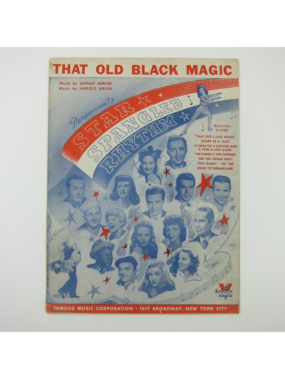 Sheet Music That Old Black Magic Movie Veronica Lake Bob Hope Vintage 1942